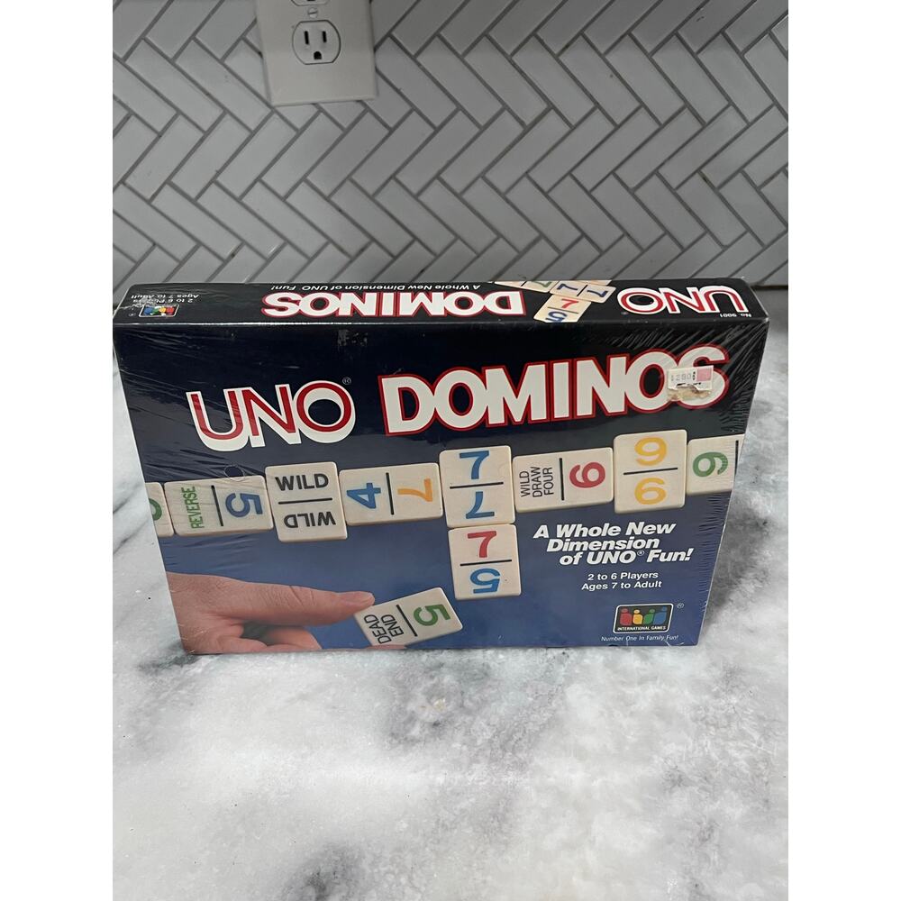 UNO Dominos Game 1990 International Games Factory Sealed Vintage NIB 2-6 Players